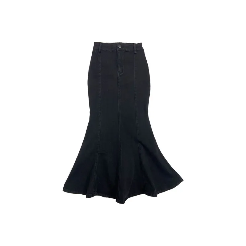 ZAZN Denim Long Skirts Women's Black-0