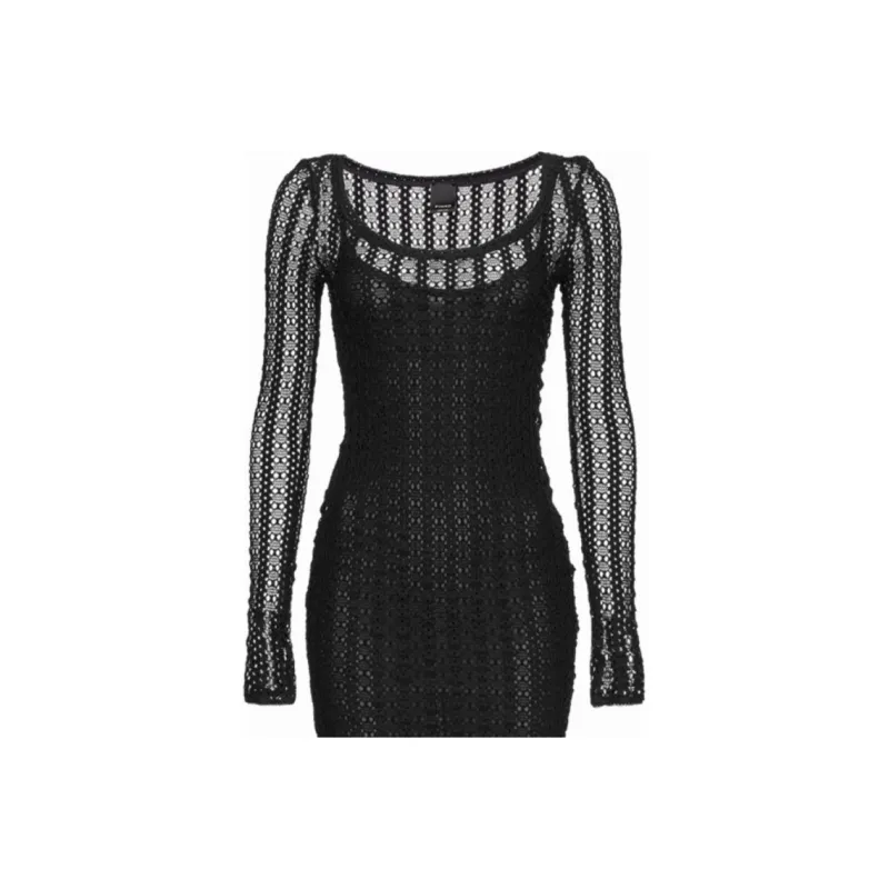 PINKO SS24 Long Sleeved Dress Women's Black-0
