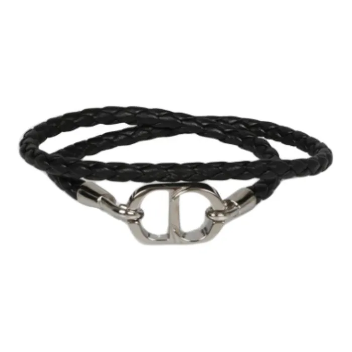 DIOR Lambskin Bracelets Men's Black-0