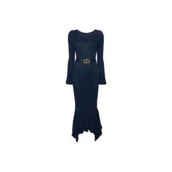 Twinset Belted Ruffled Midi Dress