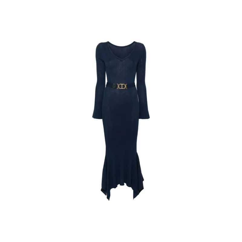 Twinset Belted Ruffled Midi Dress-0