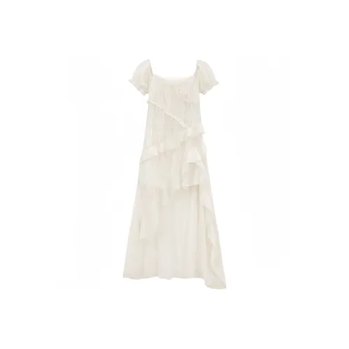 MIMOSA CHUR Short Sleeved Dress Women's Apricot