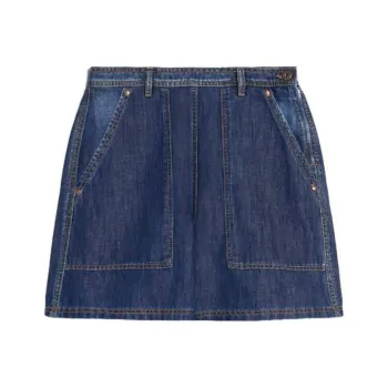 WEEKEND MaxMara Elica Collection Cotton And Linen Denim Jeans Casual Shorts Women's Blue