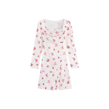 Bebe Long Sleeved Dresses Women's White Flower