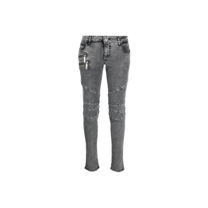 PHILIPP PLEIN Bike Low rise Skinny Jeans-0