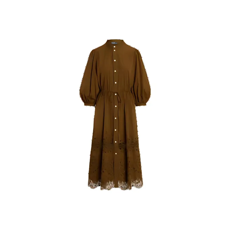 Polo Ralph Lauren Broderie Anglaise Cotton Shirt Dress-0