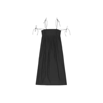 GANNI Poplin String Midi Dress