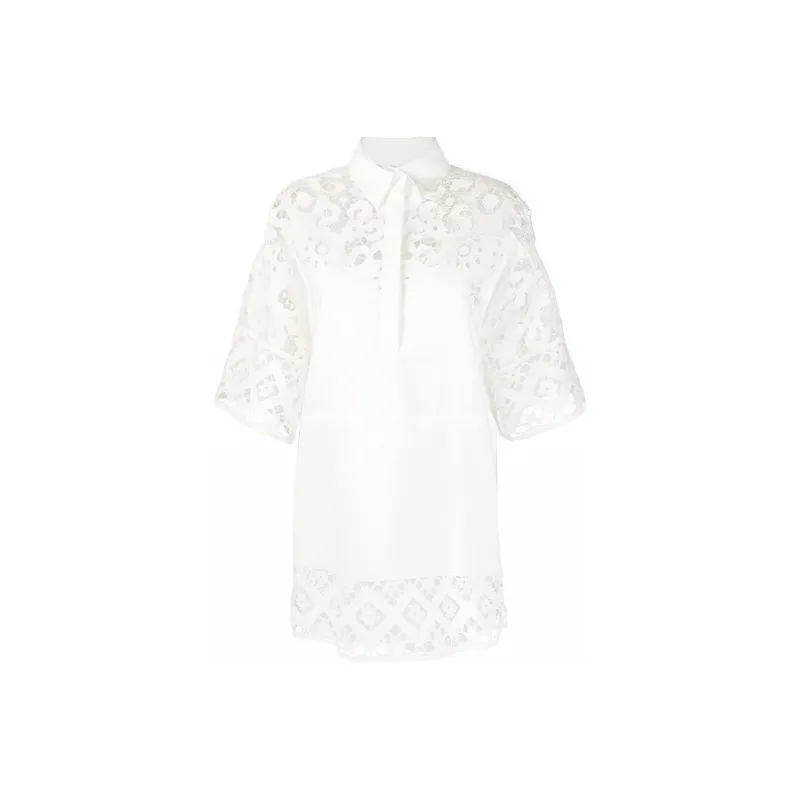 Valentino Long Sleeved Dresses Women's White-0