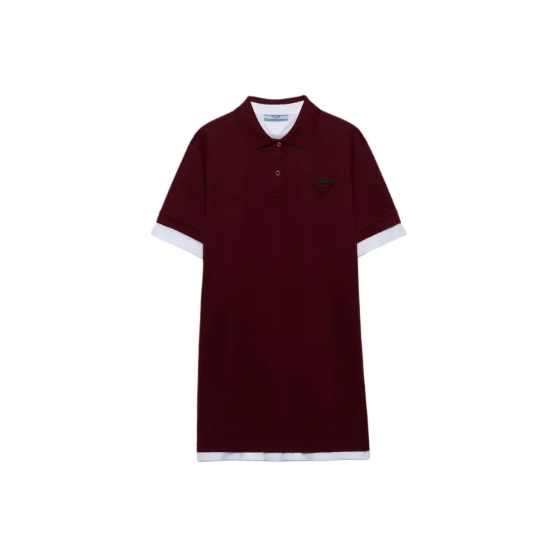 PRADA SS24 Short Sleeved Dresses Women's Garnet Red-0