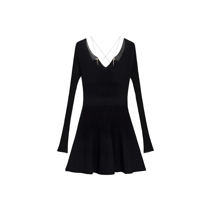 Bebe Long Sleeved Dresses Women's Black-0