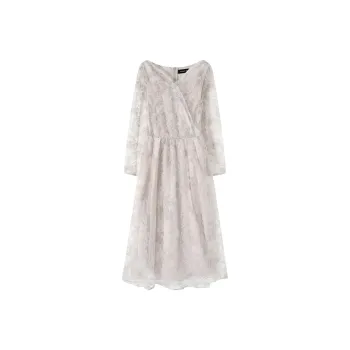 EIDOLON GRAIN Long Sleeved Dress Women's Elegant Gray