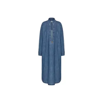 Valentino VGold Denim Chambray Long Kaftan