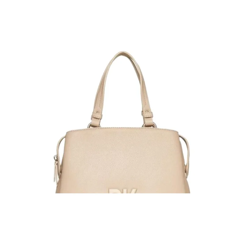 DKNY Leather Shoulder Bag Crossbody Bag Handbag Women's Almond Beige-4