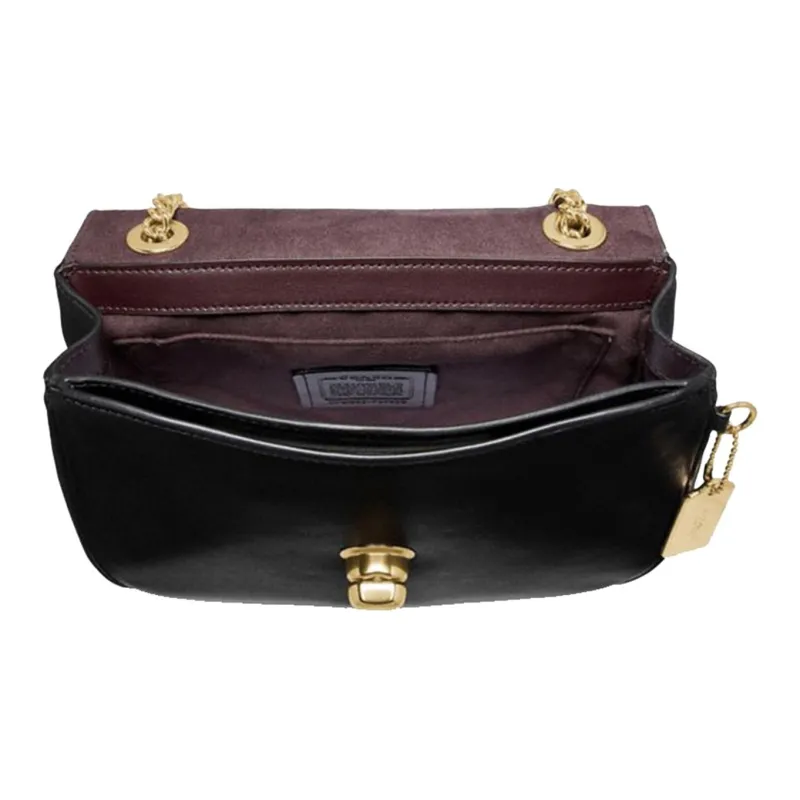 COACH Cassidy Pebbled Leather Handbag Shoulder Bag Crossbody Bag Small Size Women's Black-3