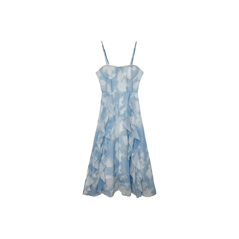 Icicofficial Slip Dress Women's Blue-0