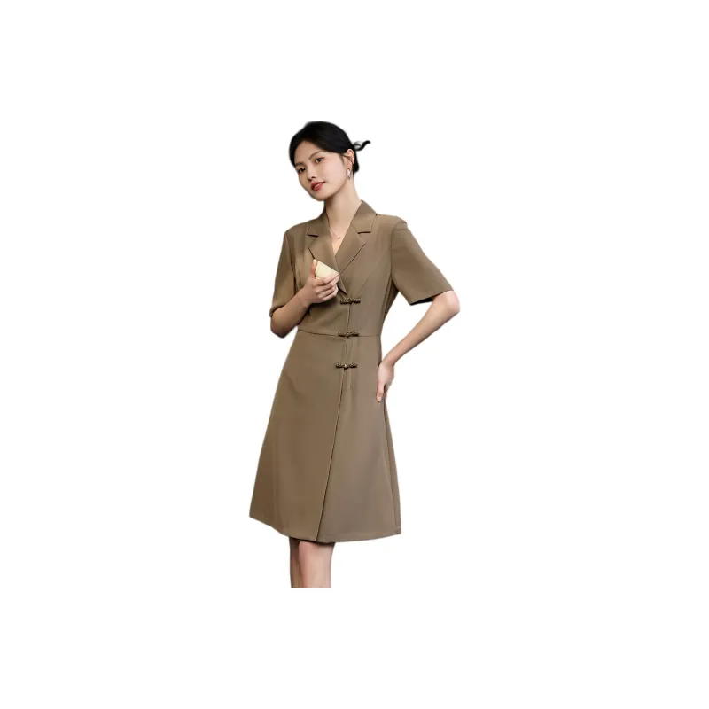 XWI Short Sleeved Dress Women's Khaki-0