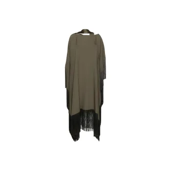 TALLER MARMO Fringe detail Crepe Kaftan Dress
