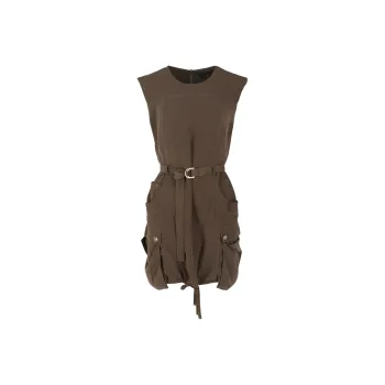 FANSIZHE Sleeveless Dress Women's Brown