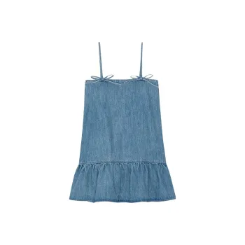 GANNI FW23 Slip Dresses Women's Blue