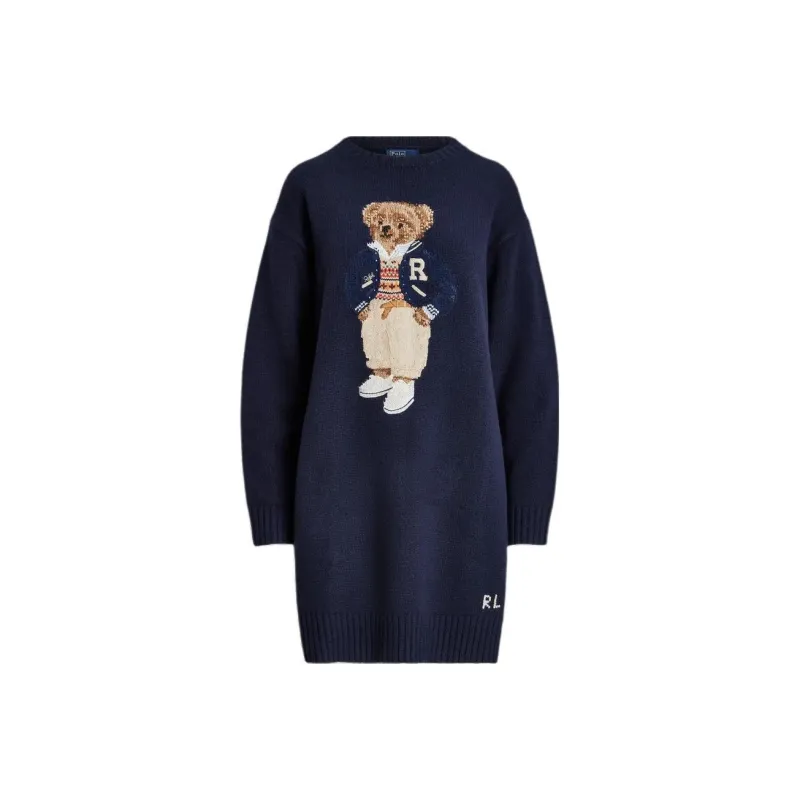 Polo Ralph Lauren Polo Bear Crewneck Sweater Dress-0