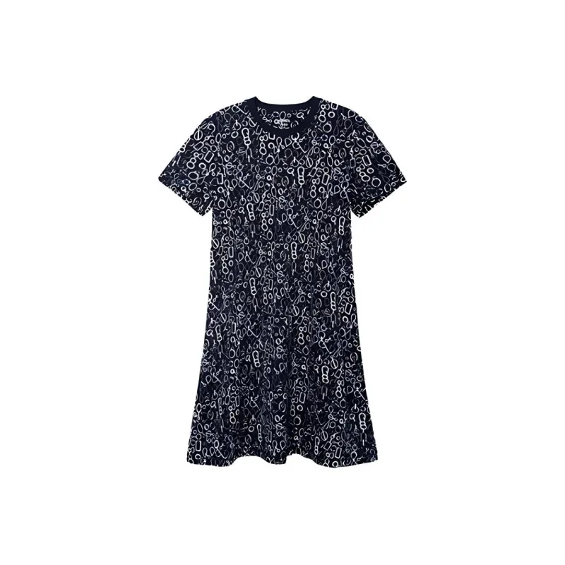 HERMES Short Sleeved Dress Women's Black-0