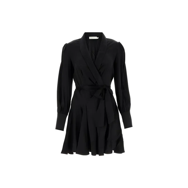 Zimmermann V-Neck Satin Wrap Dress-0