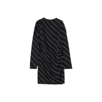 H&M Long Sleeved Dress Women's Black/White Stripes