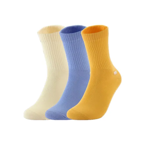 PUMA UnisexSHORT Mid Calf Socks Unisex 3 Pack Khaki/Tea Brown