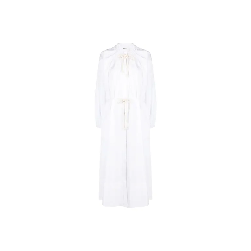JIL SANDER+ Gathered-Detailed Drawstring Fastened Dress-0
