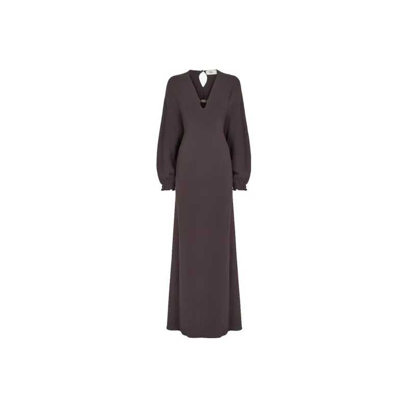 FENDI FW23 Long-Sleeved Dresses Women's Brown-0