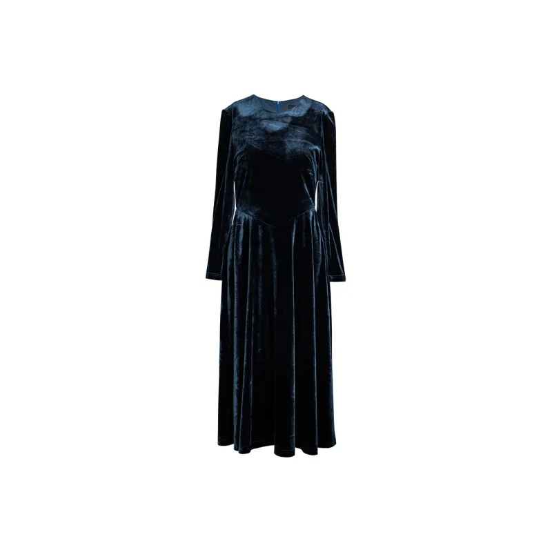 ROEYSHOUSE Long Sleeved Dresses Women's Peacock Blue-0