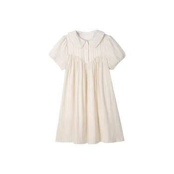 ZWTX STUDIO Summer Short Sleeved Dress Women's White