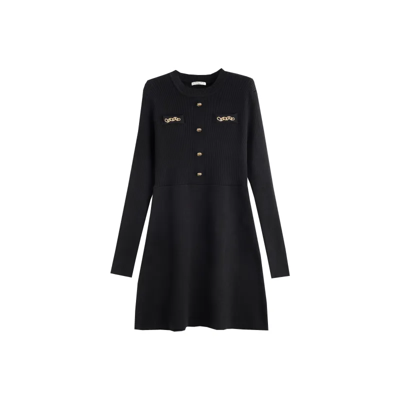 Tonlion Long Sleeved Dresses Women's Black-0
