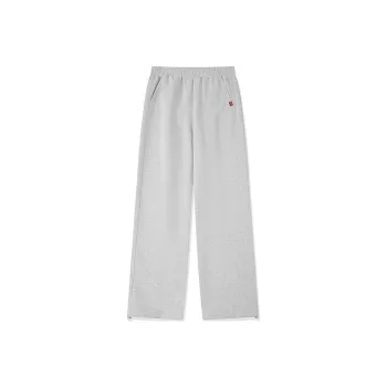 QIAODAN Knitted Sports Pants Women's White Linen Gray Heather Yarn