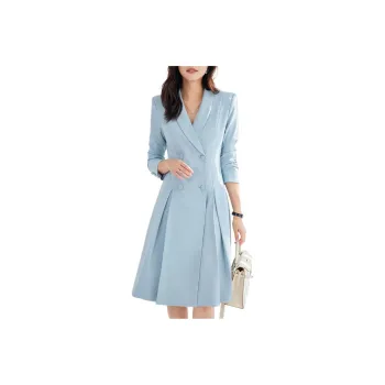 ONE SHALLOW Long Sleeved Dresses Women's Blue