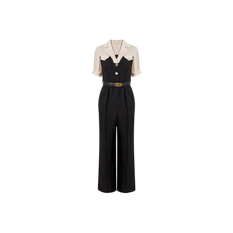 BADINA Jumpsuit Women's Black Set With Camel-0