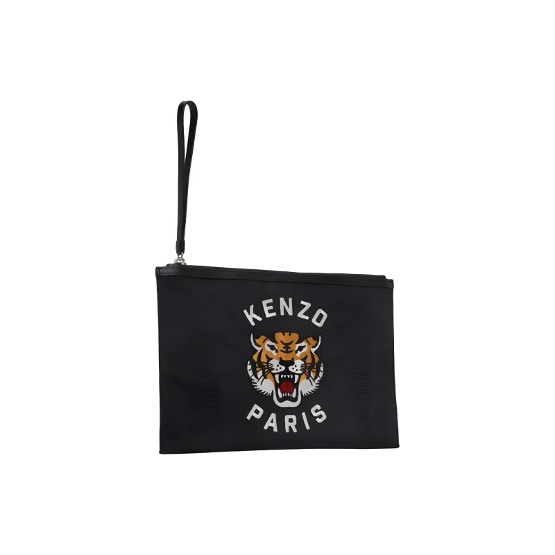 KENZO Tiger Embroidered Zip-Up Pouch-2
