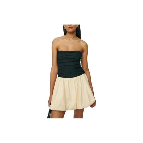 REFORMATION Clea Dress Sleeveless Dress Women's Black White