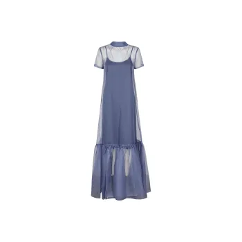 Staud Short Sleeved Dress Women's Blue