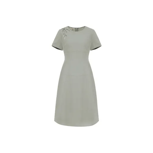 BBLLUUEE Short Sleeved Dress Women's Teal Aqua Green