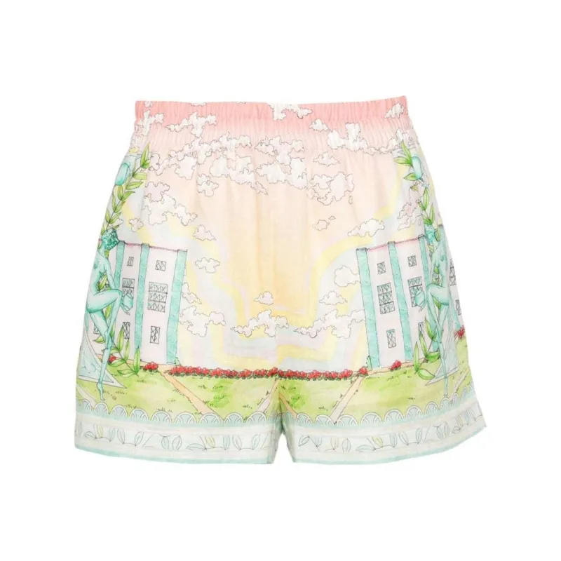 CASABLANCA Vase High Waist Shorts-0