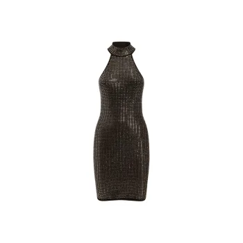 GUESS Rhinestones Sweater Dress Slip Dresses Women's Black