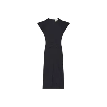 ISABEL MARANT Cap Sleeved Ruched Detail Dress