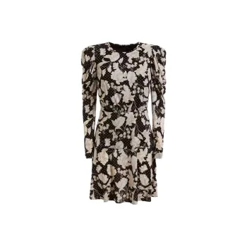 GUESS Long-Sleeved Dresses Women's Black Background Print