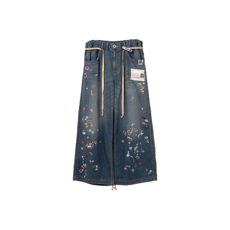 Maison Mihara Yasuhiro Sticker Printed Huge Jeans-0