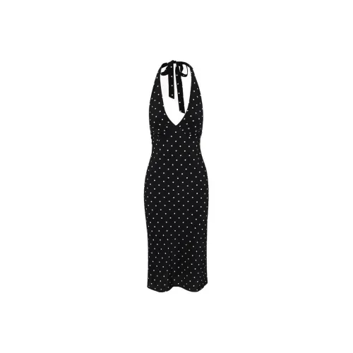 Realisation Par Sleeveless Dress Women's Petite Spot Noir/Black With White Polka Dots