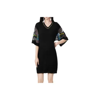 Mapping Short Sleeved Dresses Women's Black