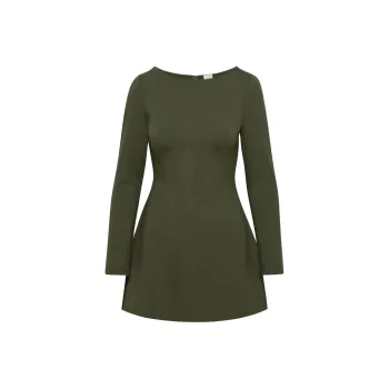 ARITZIA Wilfred Delvina Ponte Dress Long-Sleeved Dresses Women's Dark Olive