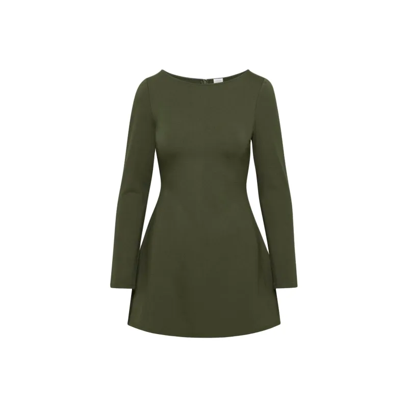 ARITZIA Wilfred Delvina Ponte Dress Long-Sleeved Dresses Women's Dark Olive-0