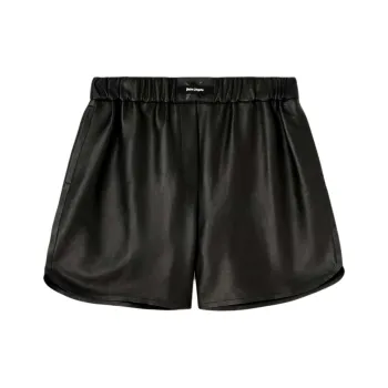 PALM ANGELS Monogram Leather Shorts 'Black'